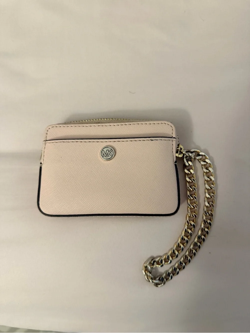 Michael Kors Light Blush Cardholder Wristlet with Gold Chain